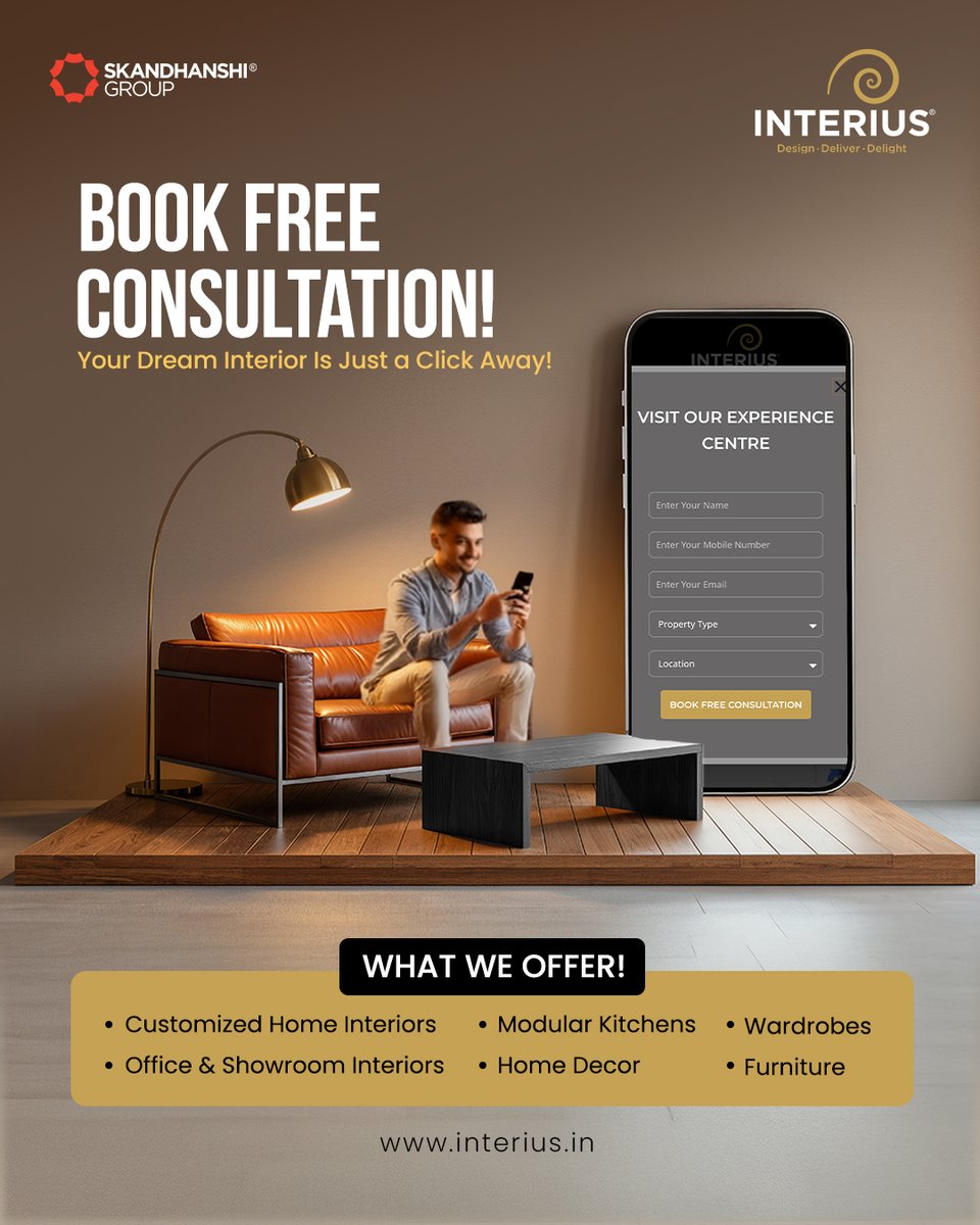 _interius's tweet image. Tired of scrolling for Interior Design Services?📱🛋️

Your customized home or office interior design is just a click away with INTERIUS. 💻🏡 We handle everything—from concept to creation—including Wardrobes, Modular Kitchens, Furniture, and Home Decor.

#INTERIUS #InteriorDesign