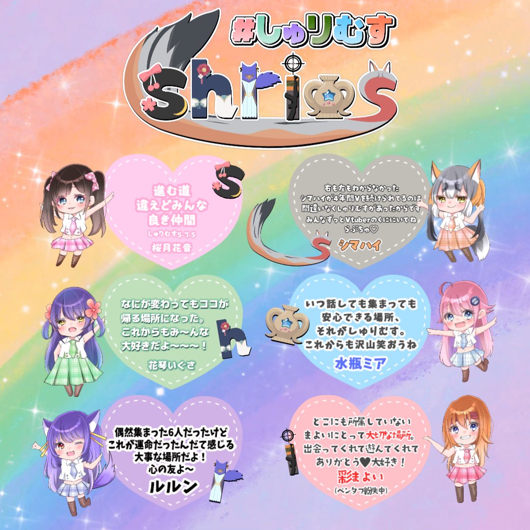 きょうは何の日？

   ＿人人人人人人人人人人人人人人＿ 
＞#しゅりむす が集って4年目だ.ᐟ.ᐟ ＜ 
   ￣Y^Y^Y^Y^Y^Y^Y^Y^Y^Y^Y￣

祝いだーって事で今日は集まれない代わりにみんなで寄せ書きかいたよ✎ ̼
そして！なんと！11月16日13時から集まれるメンバーでお昼雑談するんだよ🍵