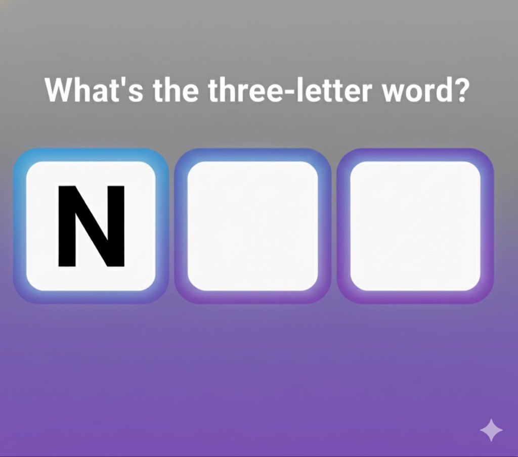 Write the three letter word ?