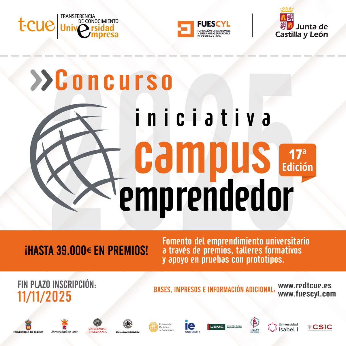 UCAVILA_'s tweet image. 📣 Todavía estas a tiempo de participar en el Concurso Iniciativa Campus Emprendedor 2025 

Dos categorías
✔️Idea Innovadora de Negocio
✔️Proyecto Empresarial

🗓️Plazo abierto hasta el 11/11/2025 

ℹ️ Más info. ➡️ f.mtr.cool/womejeurrk

@Fuescyl  #TCUE
