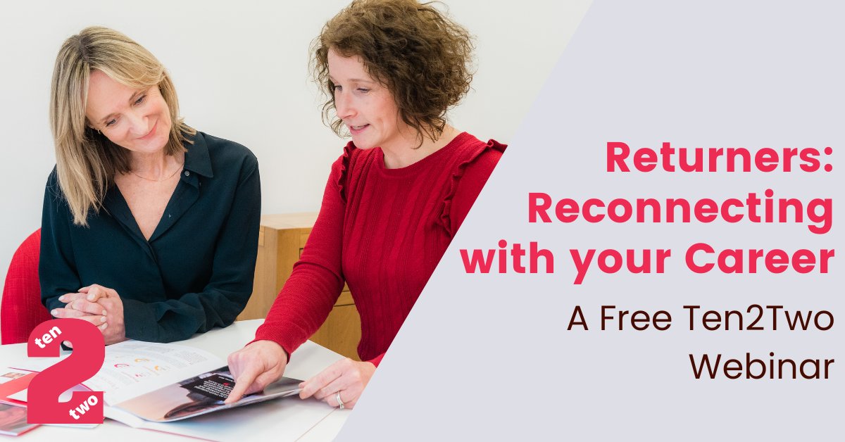 Thinking about returning to work after a career break? 💼
Our free Returners webinar series is packed with tips to help you restart with confidence.
Start here 👉 ten2two.org/resources/retu…