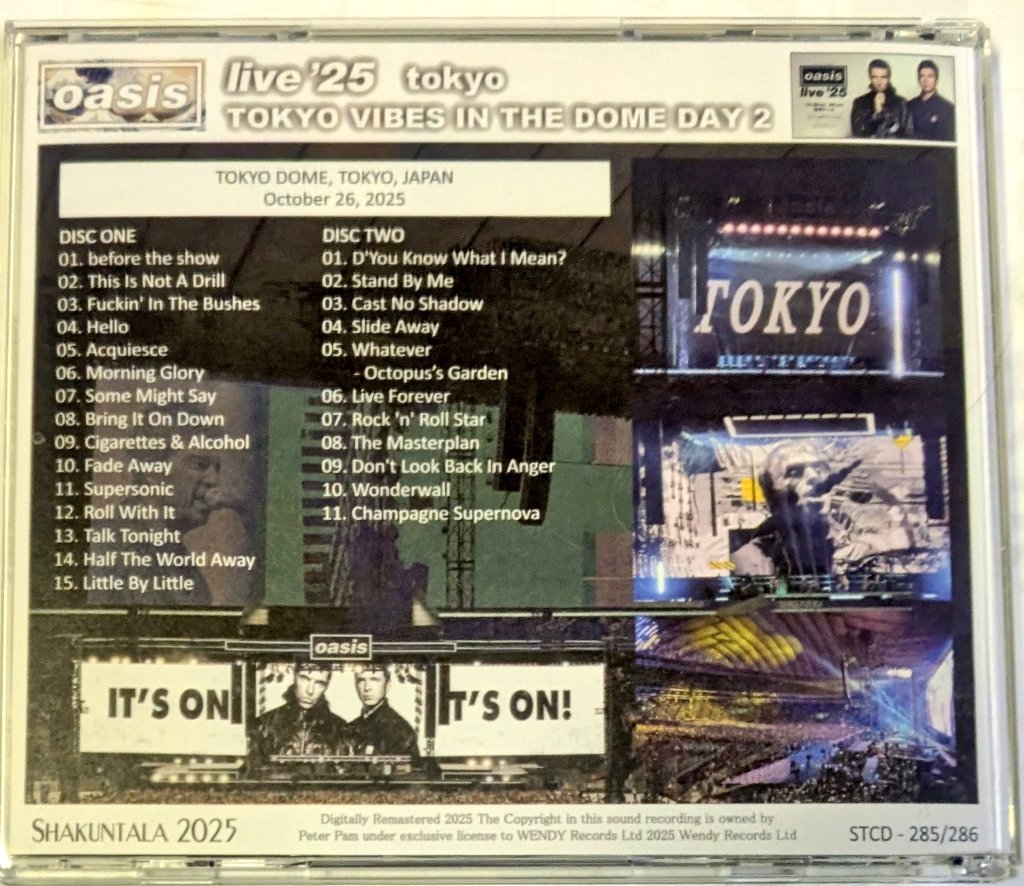 洋楽 OASIS TOKYO DOME 2025 2 DAYS COMPLETE OASIS オアシス DEFINITIVE TOKYO DOME 2025 2 DAYS COMPLETE YOU