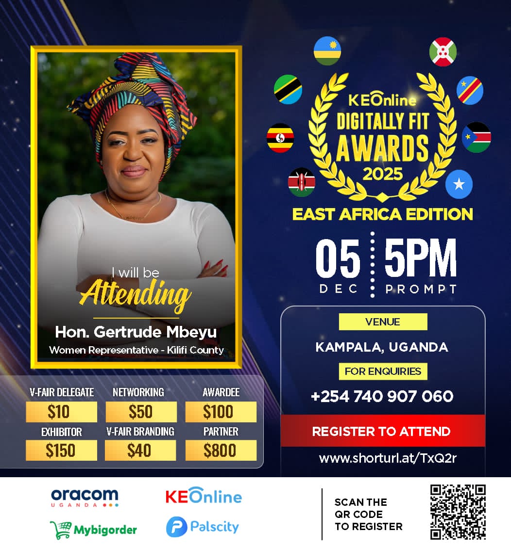The Digitally Fit Awards – East Africa Edition, powered by our sister brand KEOnline, lands in  Uganda on Dec 5, 2025. Join physically or virtually to Learn, Network &amp; Grow. Register: keonline.biz/registration-f
Join the East Africa WhatsApp Group: tinyurl.com/mpdyk55