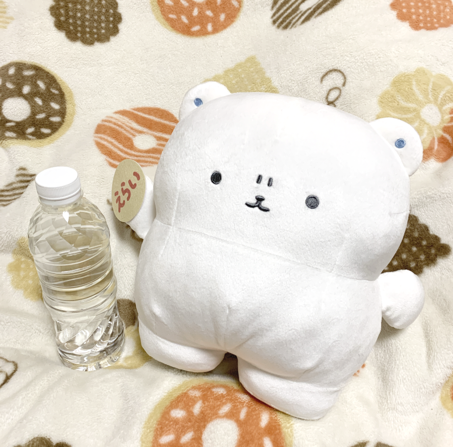 まもなく登場予定なので、ぬいぐるみBIG、500mlのペットボトルと一緒に撮ってみました🐻‍❄️
こんな感じの大きさです
存在感たっぷりのサイズなので、お見掛けの際はぜひチェックしてみてください～