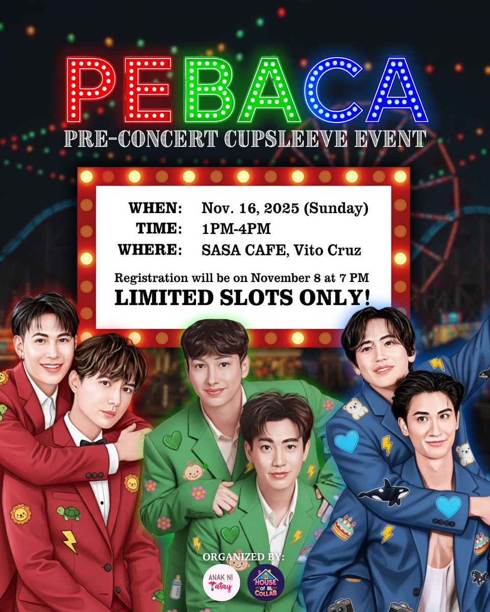 AnakNiTatay_BL's tweet image. #PEBACAConcertinManila 𝗣𝗿𝗲-𝗖𝗼𝗻𝗰𝗲𝗿𝘁 𝗖𝘂𝗽𝘀𝗹𝗲𝗲𝘃𝗲 𝗲𝘃𝗲𝗻𝘁!🥤

Registration and other details will be posted this Saturday at 7 PM.
Slots are limited, so make sure to set your alarm! 😄

Organized by @AnakNiTatay_BL and @HouseofBLCollab 

See you guys! ❤️💚💙