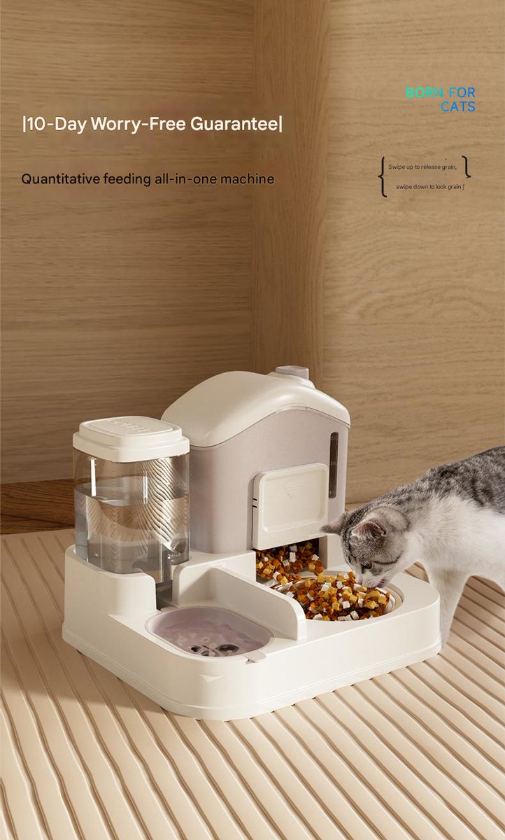 qinqianjun's tweet image. Automatic Pet Feeder -  Combines Feeding and Watering for Cats
No more worries about business trips or travel!
Large capacity for 10 days without worry!

#AutomaticFeeder #automaticfeeding #catfeeding #catfeeder #petsfeed #PetFeeder