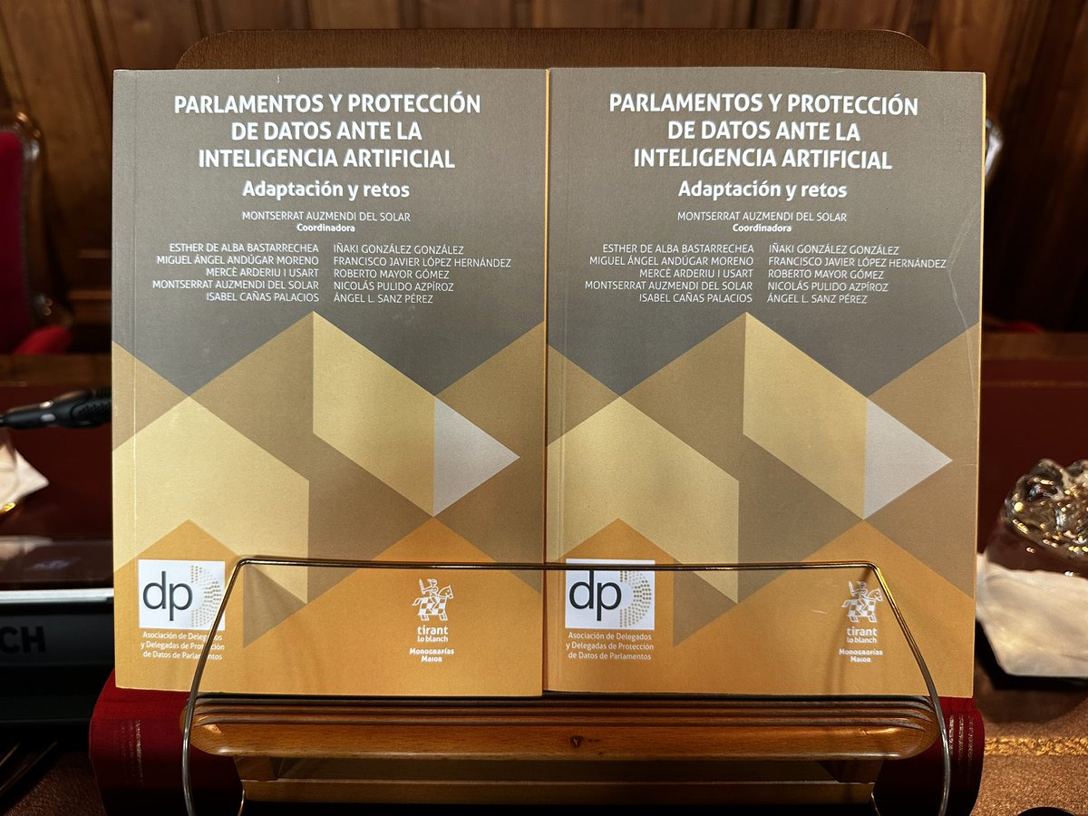 Presentamos nuestra obra "Parlamentos y Protección de Datos ante la #IA: adaptación y retos". <a href="/AsociacionDPDP/">ADPDP Asociacion DPD Parlamentarios</a> Disponible aquí 👉🏻 editorial.tirant.com/es/libro/97913…