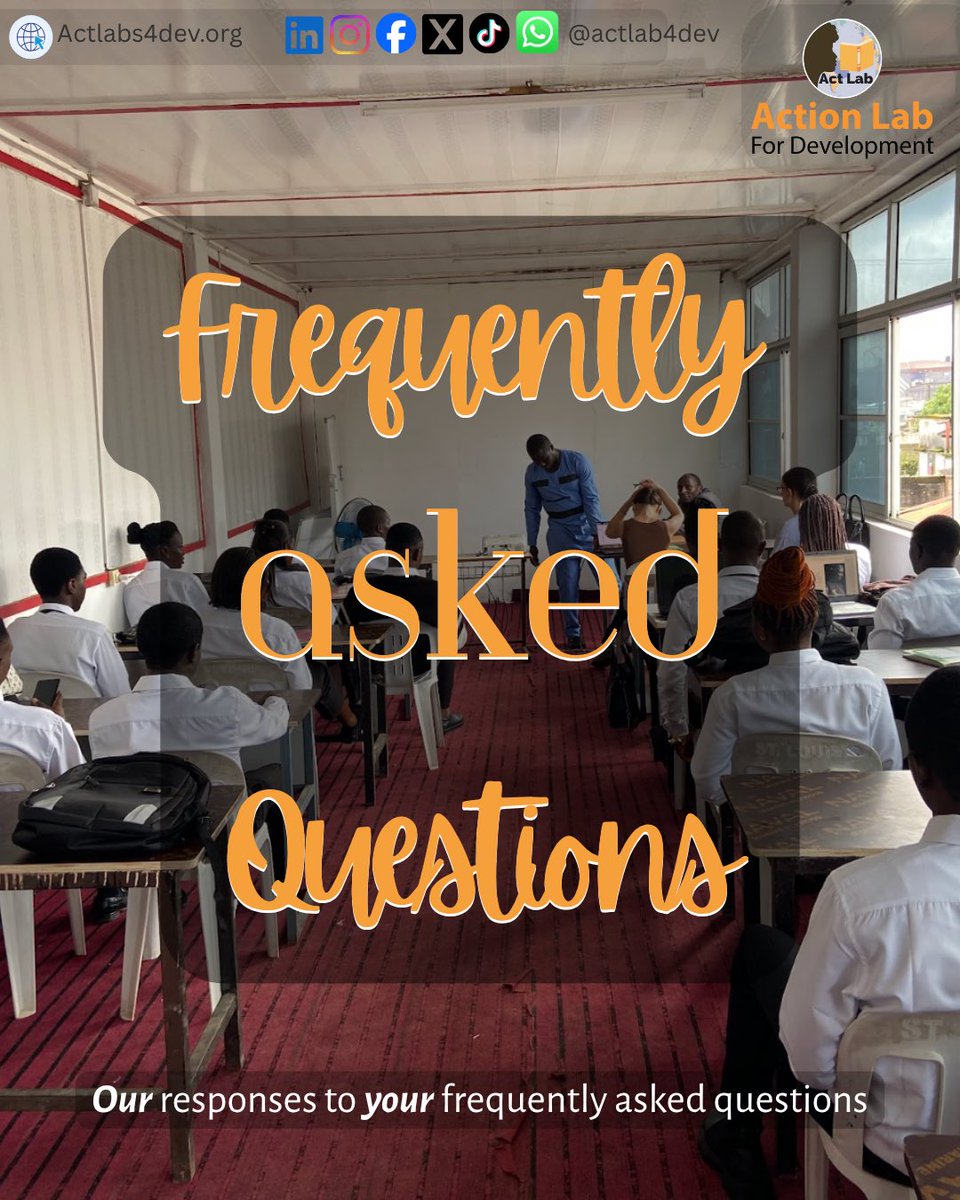 ActLab4Dev's tweet image. We love hearing your questions! That’s why we have selected and answered three of our most frequently asked questions. Swipe right to learn more about who we are, what we do, and how you can get involved with ACTLAB.
#ACTLAB #UN #UNVolunteers #FAQ #Support #Partner #Donate
