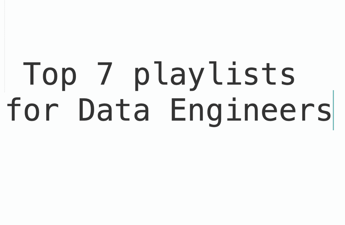 bigdatasumit's tweet image. Here are 7 Top playlists for Data Engineers

1. Python for Data Engineers - lnkd.in/gwsTQRgR

2. SQL - lnkd.in/gdnhRk8b

3. SQL Advanced - lnkd.in/g8tyEKbU

4. SQL Leetcode - lnkd.in/gKeSMPmW

5. Git &amp;amp; Git Hub for Data Engineers -…