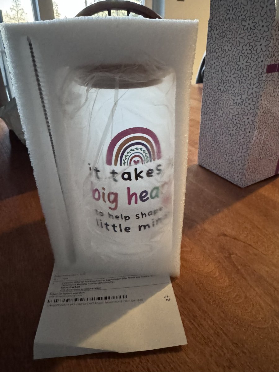 A cup was sent without a note!! Thank you so much to the amazing donor who sent this! These will be part of the Christmas gift to each of my 8 staff who work with my students! Thank you so much!