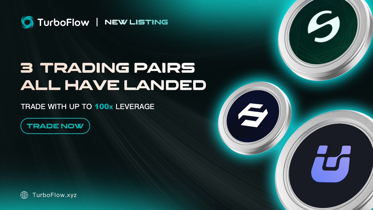 TurboFlow_xyz's tweet image. 📢TurboFlow New Listing🌀

UAI/USDT,  STABLE/USDT and FOLKS/USDT are now listed on TurboFlow.

You can long or short those trendy assets with up to 100x leverage, fully decentralized and zero slippage on TurboFlow, go now⬇️
🔗turboflow.xyz/trade/

#PerpDEX #TurboFlow #DeFi…