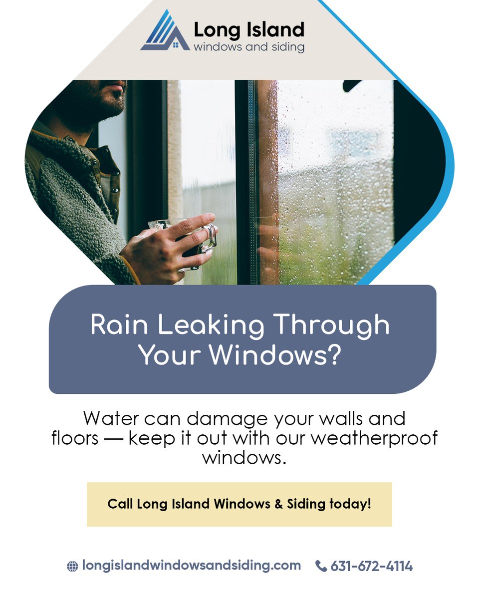 WindowSliding7's tweet image. 💧 Rain leaking in? Stop the damage before it starts.
Upgrade to weatherproof windows with Long Island Windows &amp;amp; Siding.
📞 Call today!

#HomeProtection #WeatherproofWindows #LongIslandHomes