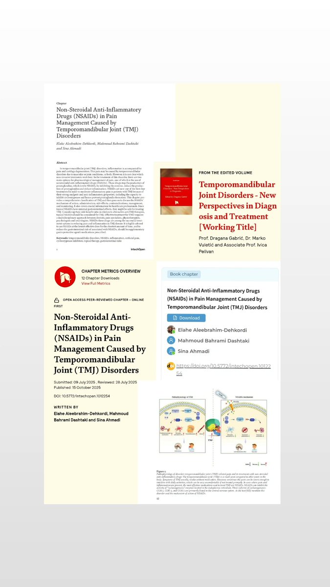 Al_a2b's tweet image. 📣New Publication!

I am very excited to share my new chapter on non-steroidal anti-inflammatory drugs.💊

Grateful for the guidance of my mentors and collaboration with colleagues.

@IntechOpen