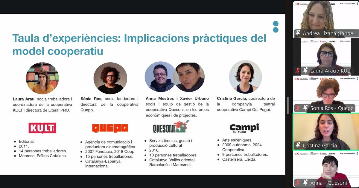 sdeicec's tweet image. ✔️Avui a l’#SDEICEC posem el focus en les cooperatives culturals.

Des de l’@icec_cat amb @econ_socialcat @TandemSocial #FGCadvocats @coopstreball @CooperativesCAT #CampiQuiPugui @KultCoop @quepo_org i @quesoni expliquem experiències, implicacions legals i recursos disponibles.