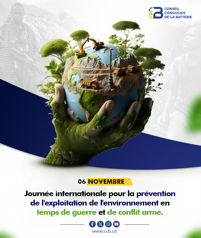 🌍 6 novembre – Journée internationale pour la prévention de l’exploitation de l’environnement en temps de guerre et de conflit armé.

En République Démocratique du Congo, la protection de nos ressources naturelles est au cœur de la construction d’un avenir durable, pacifique et