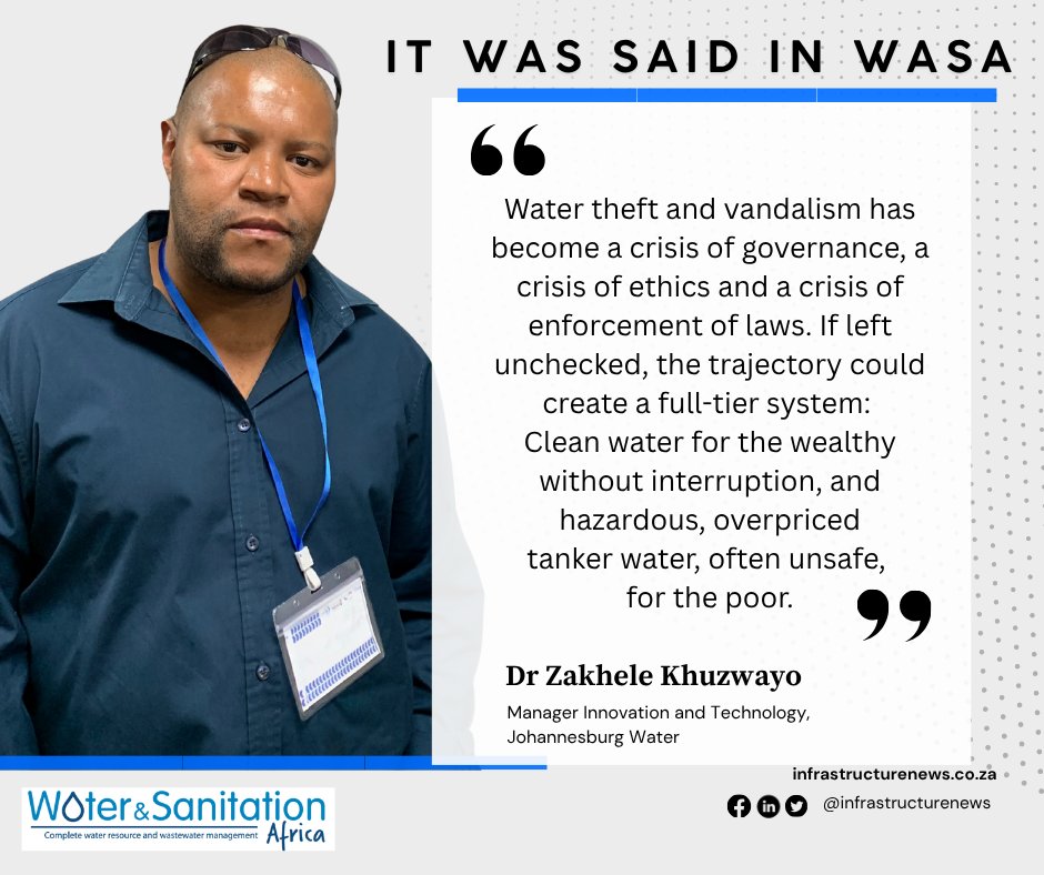 infrastructure4's tweet image. “Innovation should be built into routine operations, not treated as an add-on.” - Dr Zakhele Khuzwayo (@JHBWater)

Discover how water-efficient sanitation (WESS) is turning from “extra” into everyday practice ➡️ infrastructurenews.co.za/2025/10/08/joh…
