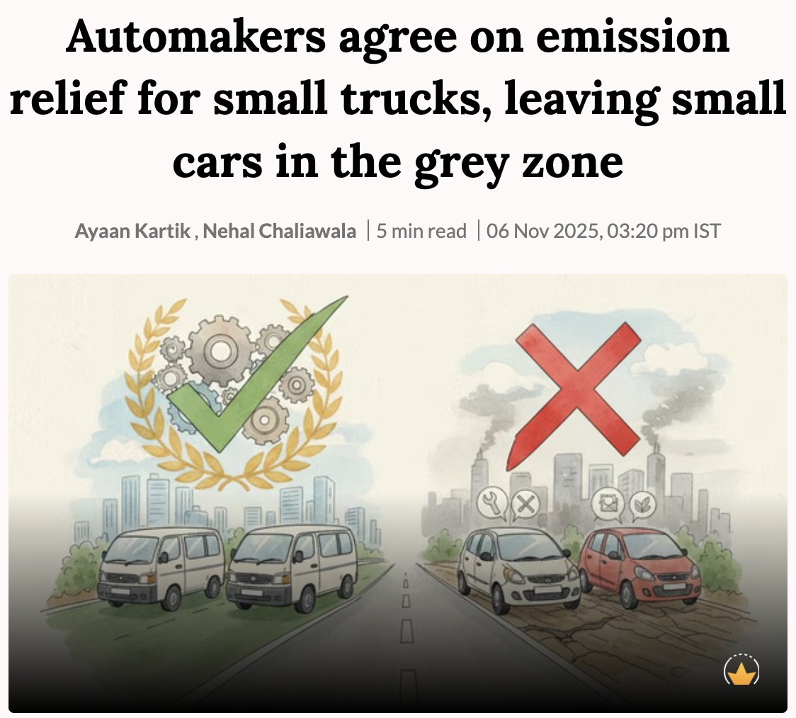 TheICCT_India's tweet image. CAFE III Debate Intensifies as Automakers Request #SCVs Exemptions Under @beeindiadigital Framework.

Read more: livemint.com/auto-news/indi… Reported by @kartik_ayaan &amp;amp; @NehalChaliawala in @livemint

@amitbhatt4u @TheICCT noted, “Trucks comprise only about 3% of the vehicle fleet,