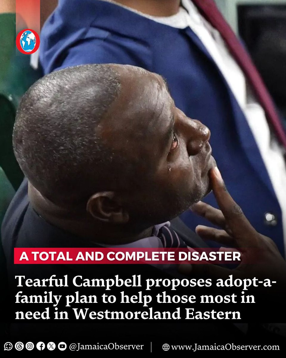 JamaicaObserver's tweet image. Having seen the desolation facing residents of his Westmoreland Eastern constituency, Member of Parliament (MP) Dr Dayton Campbell has launched an ‘adopt-a-family’ initiative aimed at providing a direct link between potential donors and constituents worst affected by Hurricane…