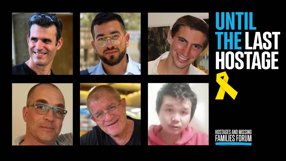 6 hostages are still held captive in Gaza.   

We won’t stop. We won’t rest until they’re all home.
Until the last hostage 🎗️