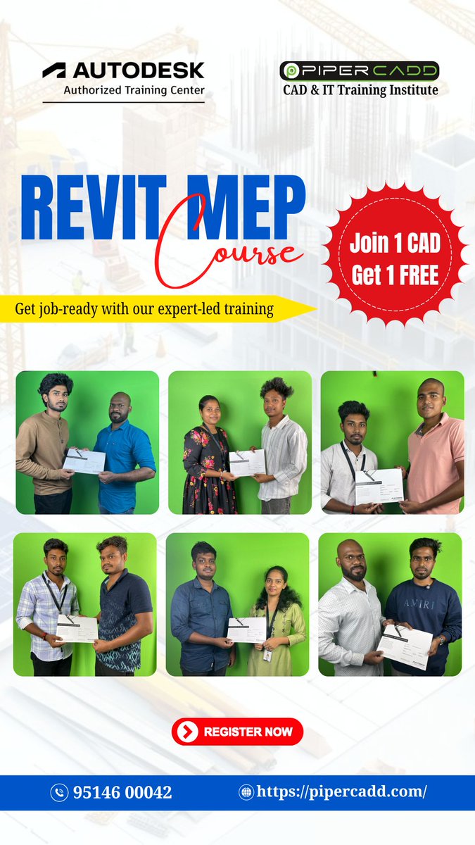 PiperCadd's tweet image. 🎯 Kickstart Your Career in MEP Design!

#RevitMEP #MEPDesign #RevitTraining #AutoCAD #Autodesk #CADTraining #MEPCourse #RevitCourse #PiperCADD #CADInstitute #AutodeskTrainingCenter #MEPDesignCourse #CADClasses #JobReadySkills #EngineeringDesign #RevitMEPTraining