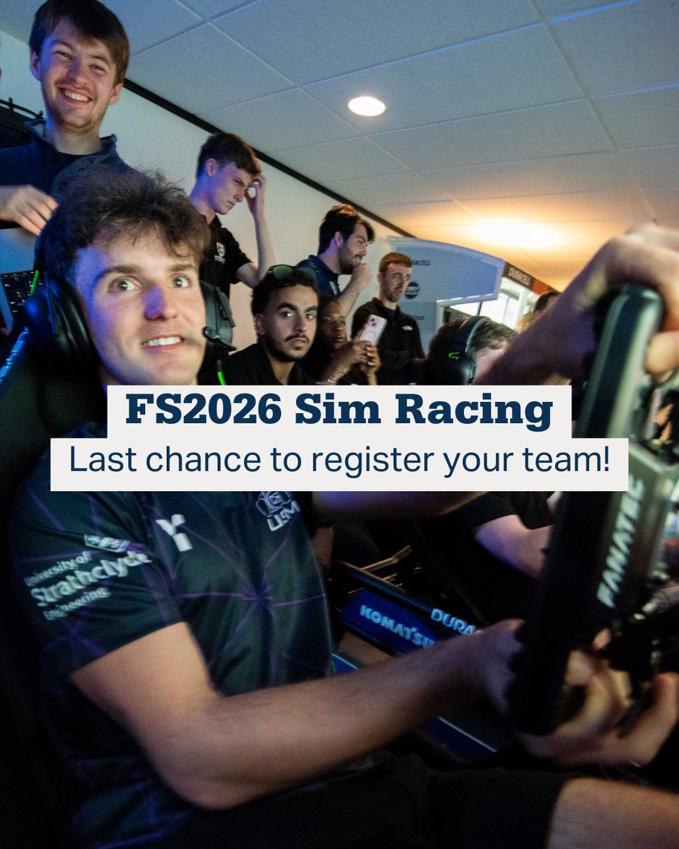 FormulaStudent's tweet image. Last call for #formulastudent / #FSAE teams to get involved on our free-to-enter Sim Racing Series, combining exciting racing with engineering challenges designed to test your team&apos;s race strategies and adaptability. Deadline 8 November, full details -&amp;gt; bit.ly/43mz2Jo