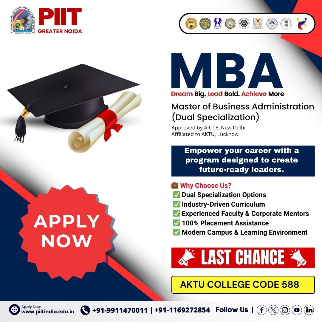 PIITgrNoida's tweet image. Discover the Leader Within at PIIT Greater Noida

🎓 Apply Today &amp;amp; Step into Excellence!
📞 +91-9911470011 | +91-1169272854
🌐 piitindia.edu.in
 #PIITGreaterNoida #BusinessLeadership #InnovationDriven #AICTEApproved #AKTU #MBAJourney #AdmissionsOpen #CareerSuccess #PIIT