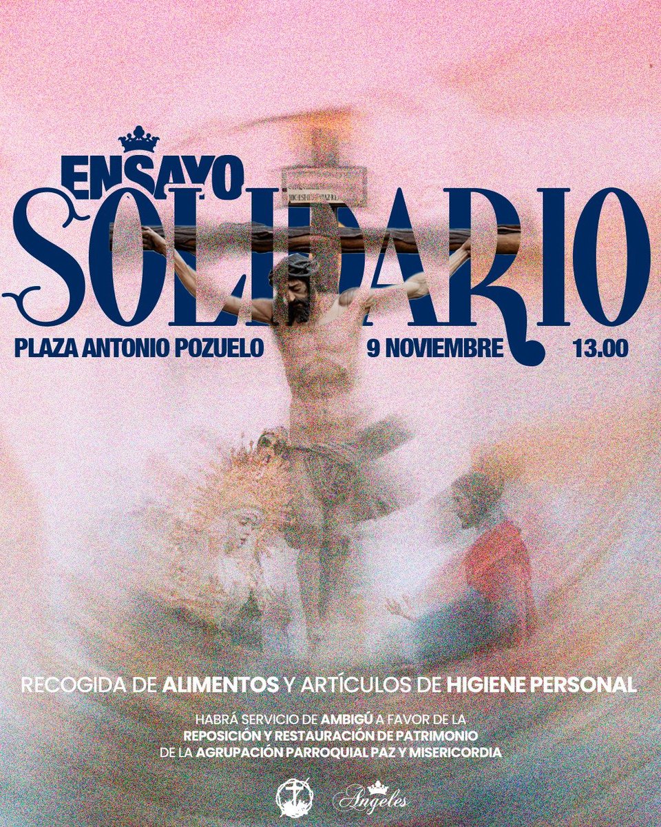 🔵🔴 ENSAYO SOLIDARIO 🔴 🔵 

Organizado por BCT Ángeles para recogida de alimentos y artículos de higiene personal.
Los beneficios del ambigú irán destinados a reparación y reposición del patrimonio de nuestra agrupación.

🗓️ 9 de noviembre 
🕖 13:00 H
📍Plaza Antonio Pozuelo