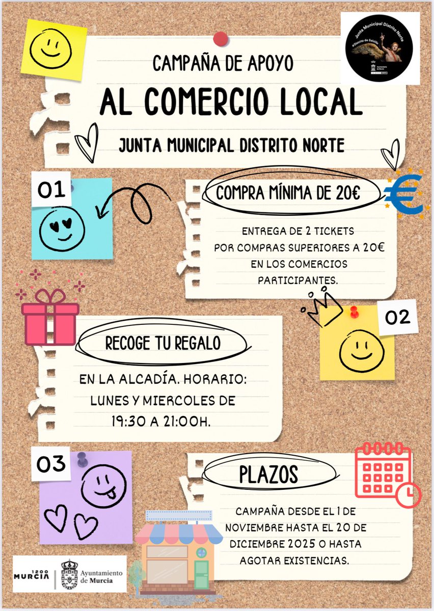 Por segundo año, la Junta quiere ayudar a los pequeños comercios del Distrito Norte a dinamizar su actividad y fomentar la ventas. Pregunta por en tu comercio si participa y pide el tíquet. Regalo directo sin sorteos #DistritoDeSalzillo