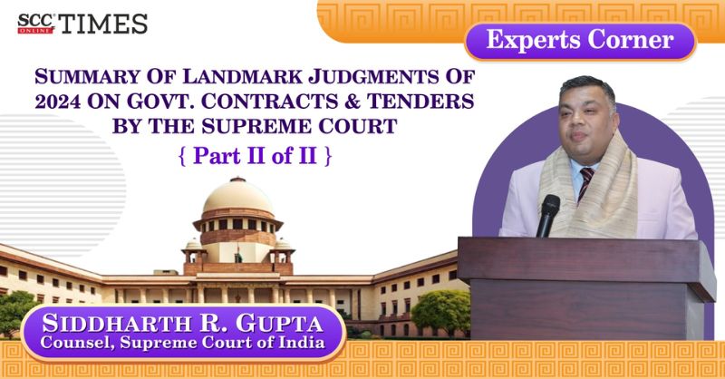 scconline_'s tweet photo. [Experts Corner] Summary of Landmark Judgments on Government Contracts and Tenders by the Supreme Court in 2024
by Siddharth R. Gupta and Shaina Masih
Read Article Here- https://t.co/cgvlT6mJIh

#ExpertsCorner #constitution #governmentcontract #Governmenttenders #LegalUpdates https://t.co/Ll5KbPuNRc