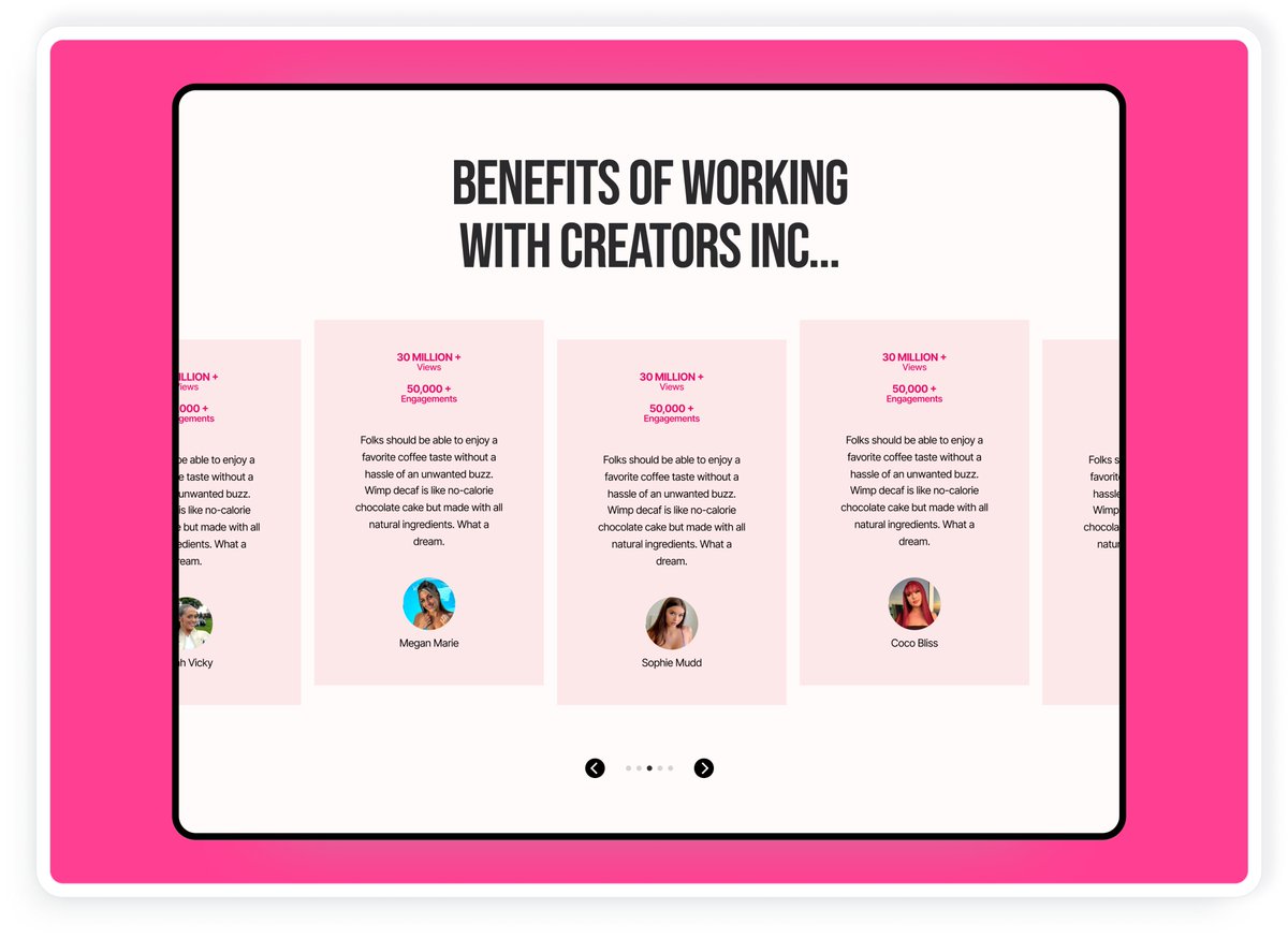 Johnogaga4's tweet image. Creators Inc. was built to empower creators, but their old website wasn’t doing the same.

So rebuilt it from the ground up with Webflow