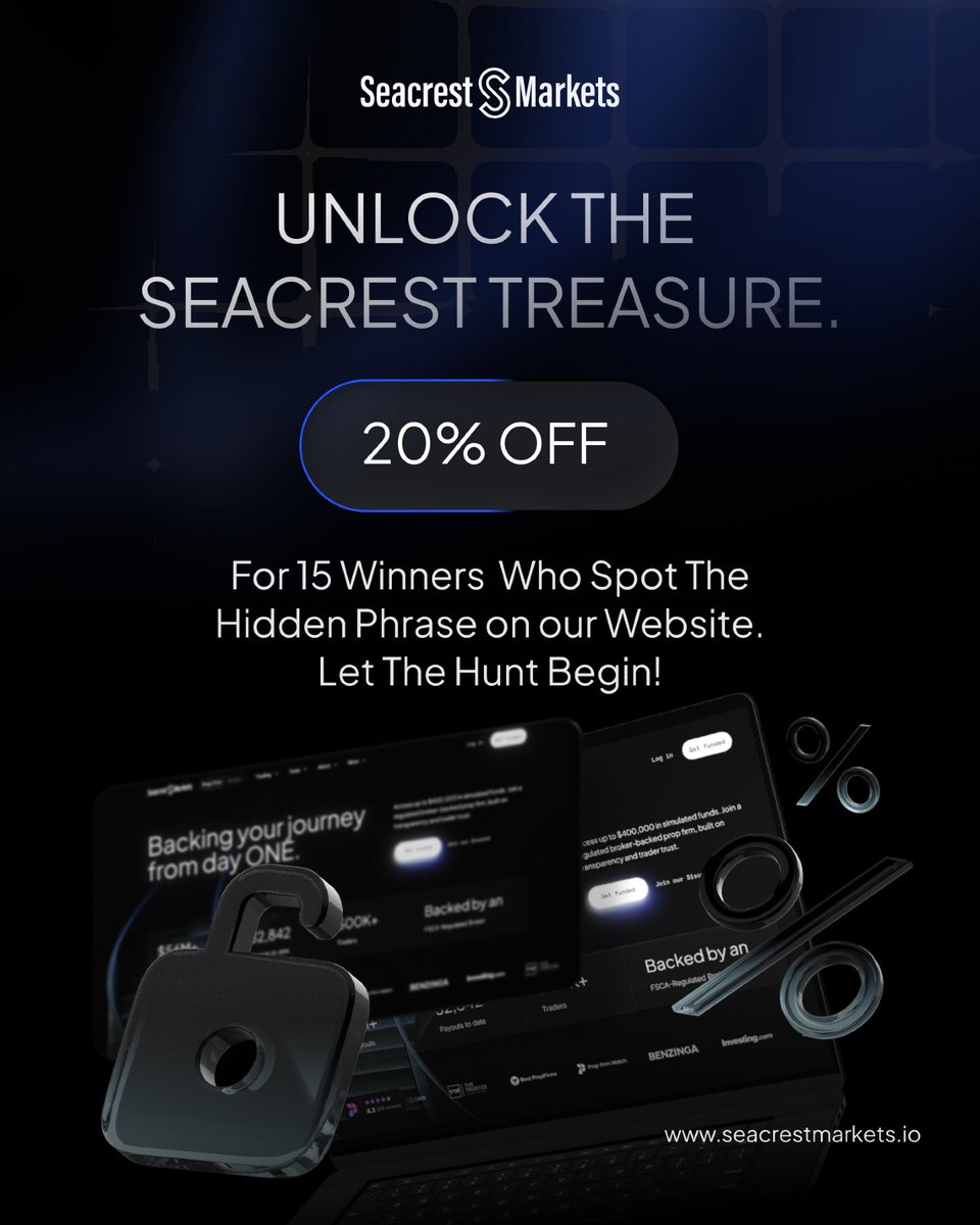 🗝️ Deep within our website lies a secret phrase. Find it first &amp; win 20% OFF. You have 24 hours only. Steps:
🔍 Find it
📸 Screenshot it

📧 Send it to: fundedsupport@seacrestmarkets.io