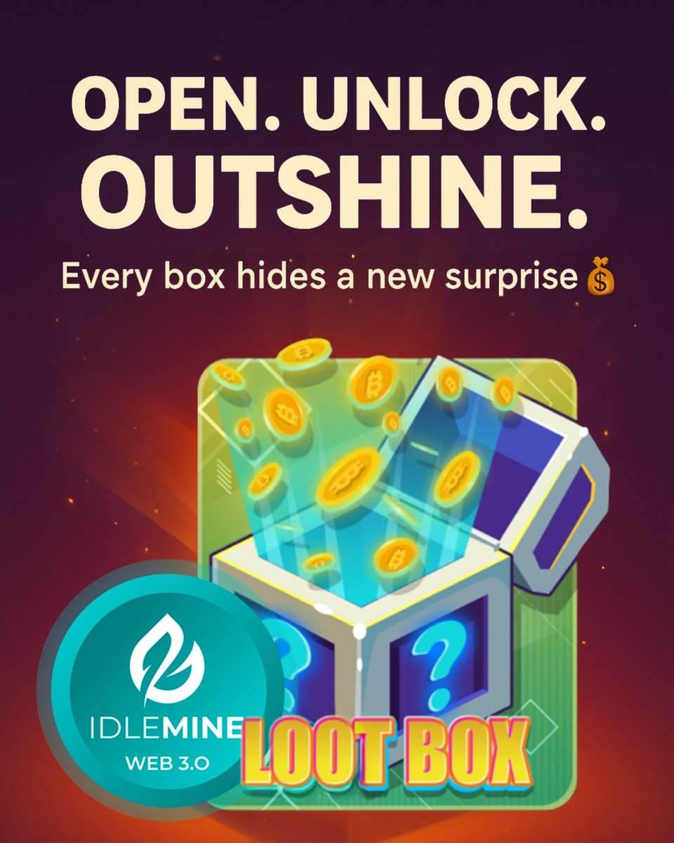 stringidlemine's tweet image. 🎁 The Great Loot Unboxing is here!
Some open doors. You open fortunes. 💎

💥 Crack open your Loot Box —
Unlock coins, boosters, and Solana rewards waiting inside! 🚀

👉 Open. Unlock. Outshine.
Every box hides a new surprise 💰
Play now 👉 play.google.com/store/apps/det…

#IdleMine…