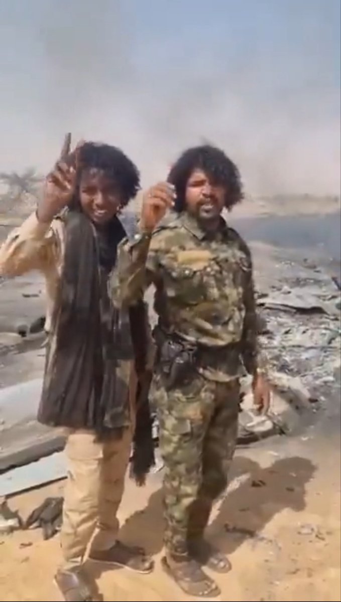 MohanadElbalal's tweet photo. In case there was still any doubt that Abu Lu Lu’s arrest by the RSF leadership was theatre. This is Abu Lu Lu yesterday in an RSF clip celebrating the downing of an army cargo resupply plane. The RSF’s ideology is viciously genocidal, militiamen like Abu Lu Lu with high civilian kill totals are revered in the militia not admonished. Treating the RSF like a legitimate belligerent that should be engaged with only serves to white wash its image and embolden it.