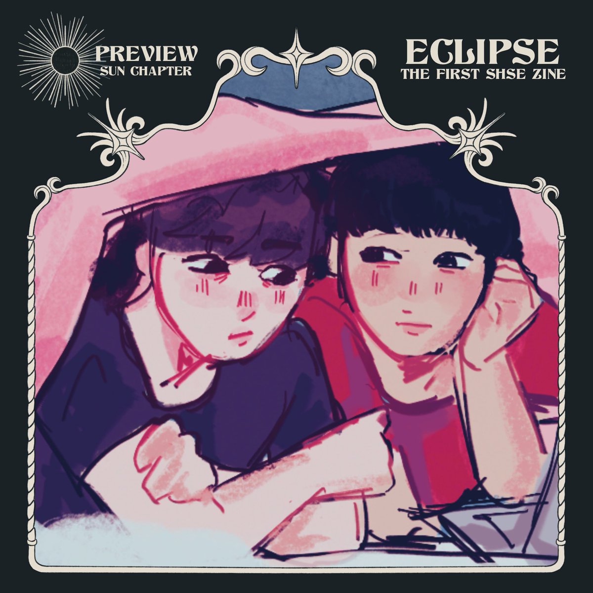 here’s a preview of my piece for the sun chapter of <a href="/shsezine/">ECLIPSE zine ✦ PREORDERS 18/11</a> !! 

there are so many other talented artists and writers on this project, i’m so lucky to be a part of it

⭐️ make sure to preorder starting november 18! 

#shse #weakhero