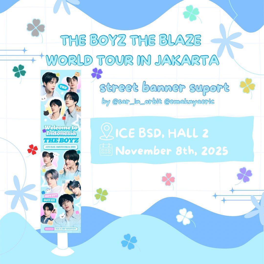 STREET OF LOVE : FOR THE BOYZ PROJECT 📢 

THE BOYZ STREET BANNER SUPPORT FOR THE BLAZE THE BOYZ CONCERT IN JAKARTA  BY <a href="/sar_in_orbit/">relz🐾</a> <a href="/emaknyaeric/">h</a>

📍ICE BSD HALL 2
📆 8 NOV 2025

Don’t forget to create your moment, DEOBITNA!