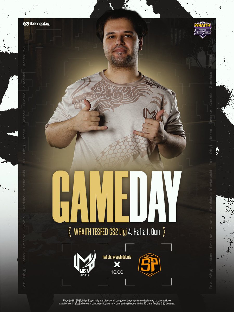 WRAITH TESFED CS2 LİGİ 4. Hafta karşılaşmamızda rakibimiz <a href="/superphalanx/">SP Esports</a>  

🕒18:00
📺twitch.tv/spyhiddentv

Başarılar takım!