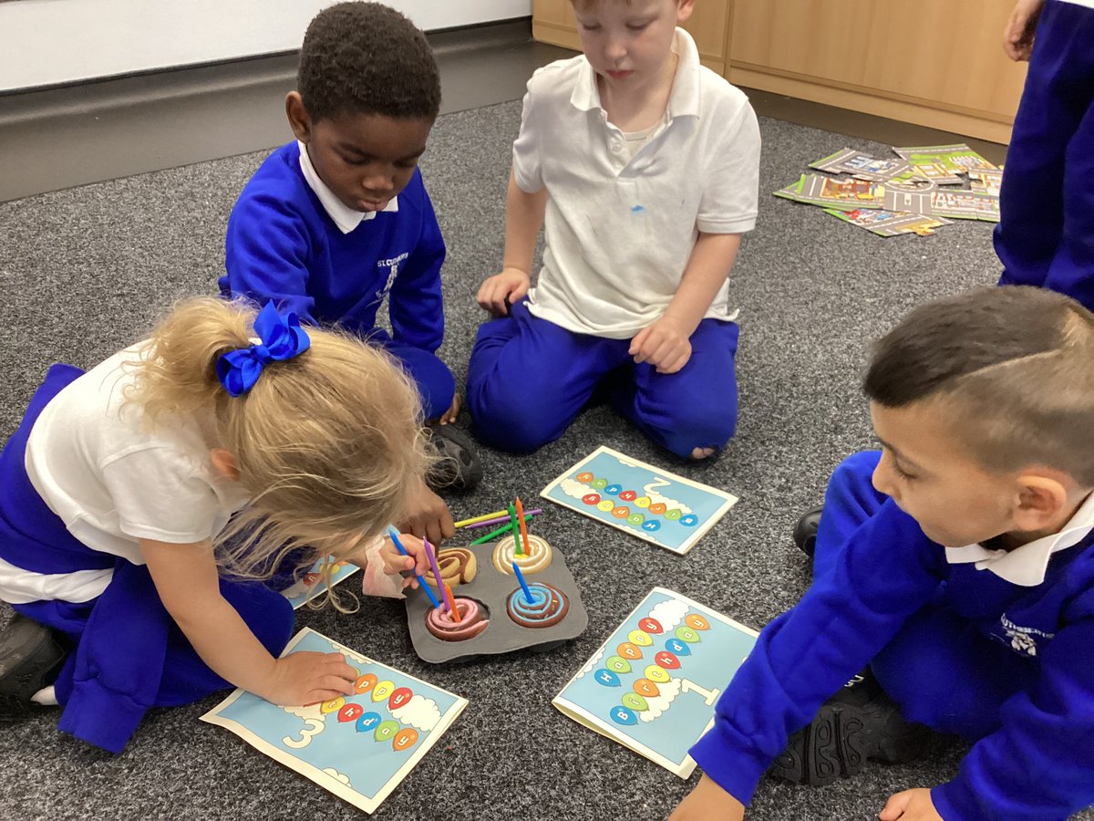StCuthbertsPri's tweet image. Reception exploring making numbers to 5. They selected a birthday cake and had to add the correct amount of candles to the cake 🎂 #StCuthbertsEYFS #StCuthbertsMaths