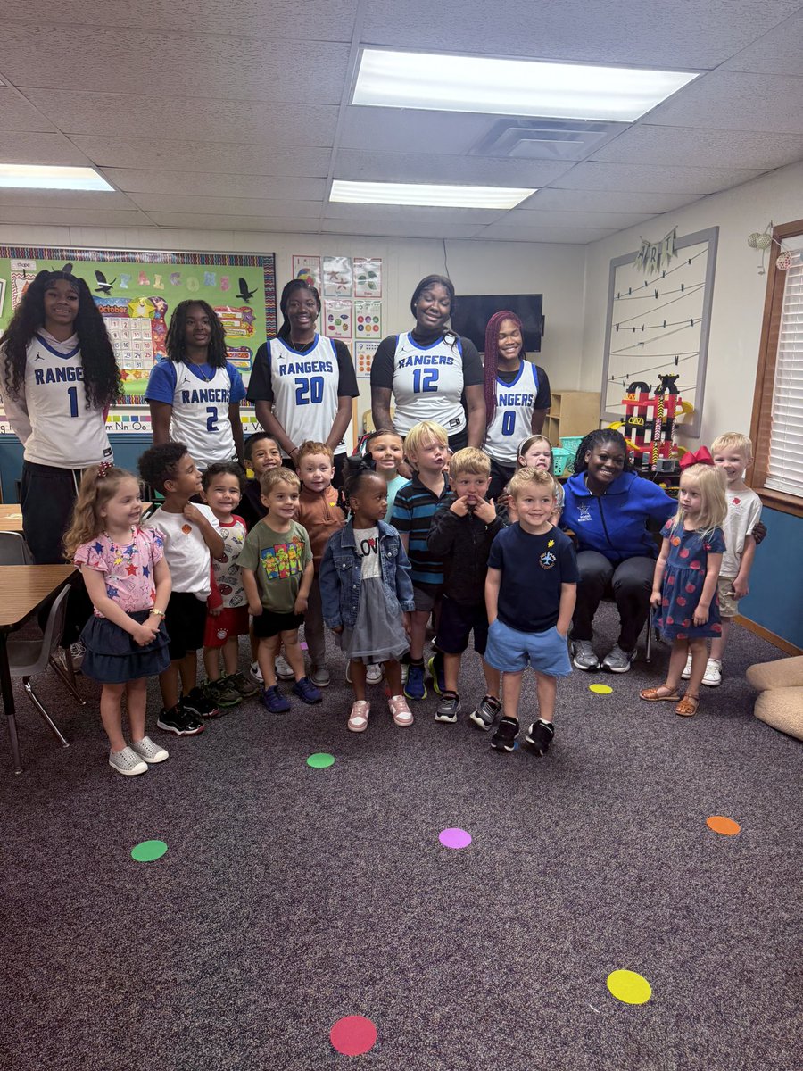 KilgoreWomen's tweet photo. Start the day with purpose.
Start the day with love.
Thank you Forrest Homes for letting the Lady Rangers pour into your future leaders this morning ☀️💙 https://t.co/NoiwpkknNe