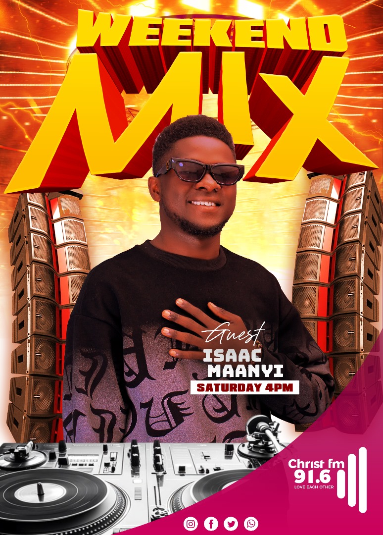 916ChristFm's tweet photo. Are you ready for Isaac Maanyi this Saturday? 🎤
Catch him as our special guest on the Weekend Mix at 4 PM don’t miss it. 🎶
#weekendmix #IsaacMaanyi #SpecialGuest #tunein #christfm916 https://t.co/siNWJsDV9o