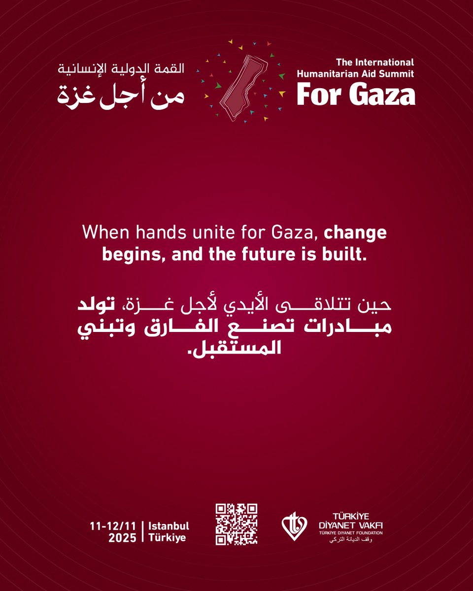 When hands unite for #Gaza, change begins, and the future is built.
#Summit_for_Gaza #IHASFG
#İstanbul