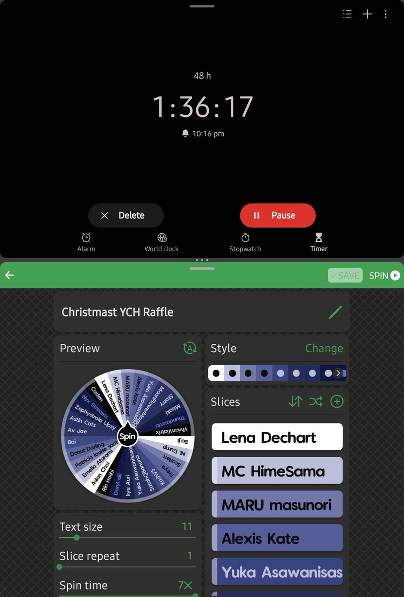 1h and a minutes left and i'll spin it right awayꉂꉂ(ᵔᗜᵔ*)

I''M EXCITED, this is my first art raffle and i might pick 2 pepol!(๑˃̵ᴗ˂̵)و
HISHIHSIHIHI

All G'luck and thankya for those who joined(ू•ᴗ•ू❁)