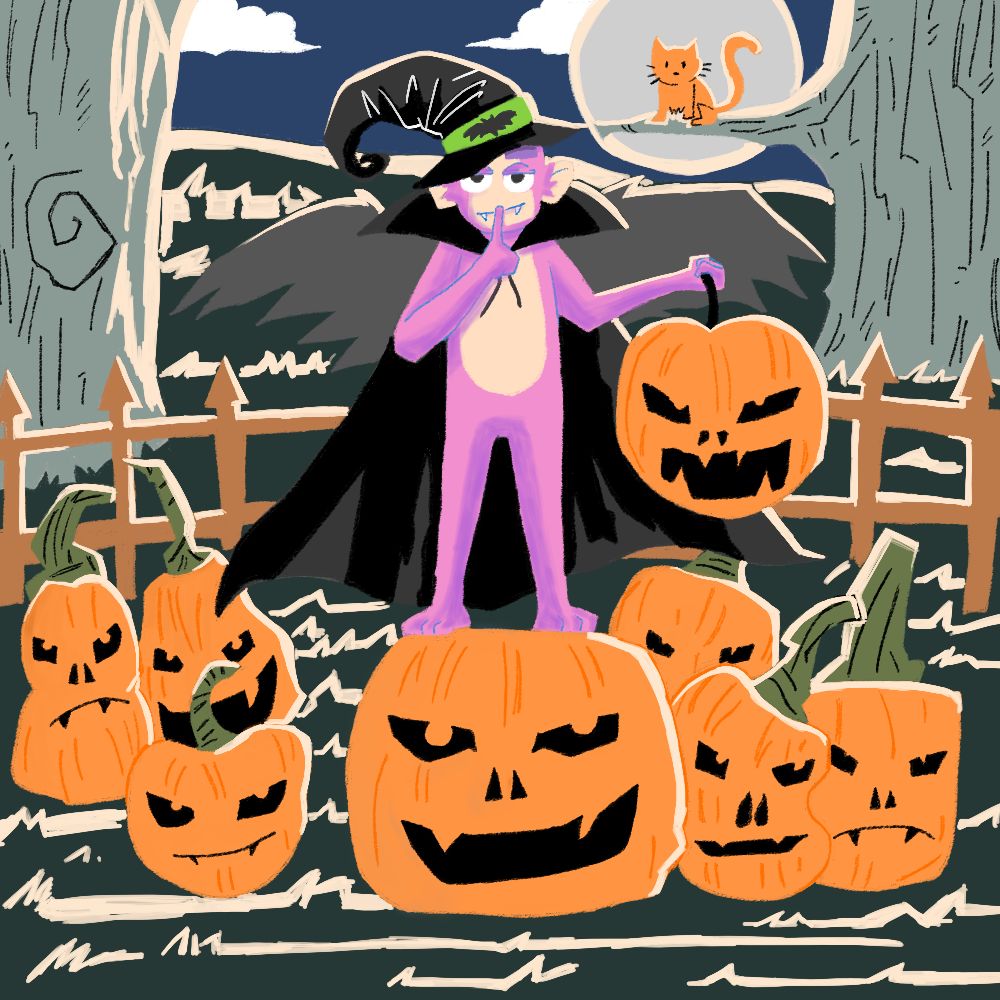 Jhonatanfa0's tweet photo. I made this artwork during the “moment sacada” on @NoBloco_br  Discord and decided to finish it. Even though Halloween has already passed, I thought it would be nice to post it. https://t.co/Id0cWh16aH