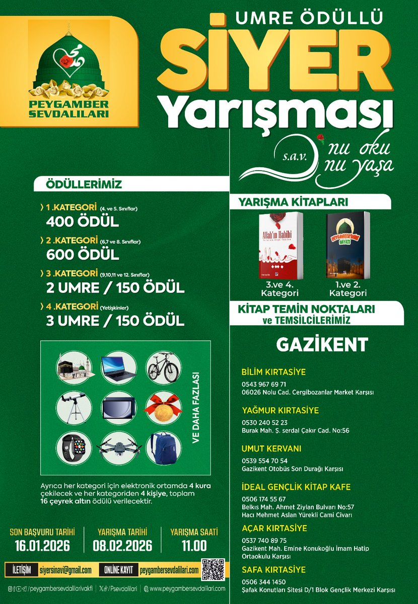 Gazikent bölgesi kitap temin noktalarımız... 

#Gaziantep  #PeygamberSevdalıları #OnuOkuOnuYaşa