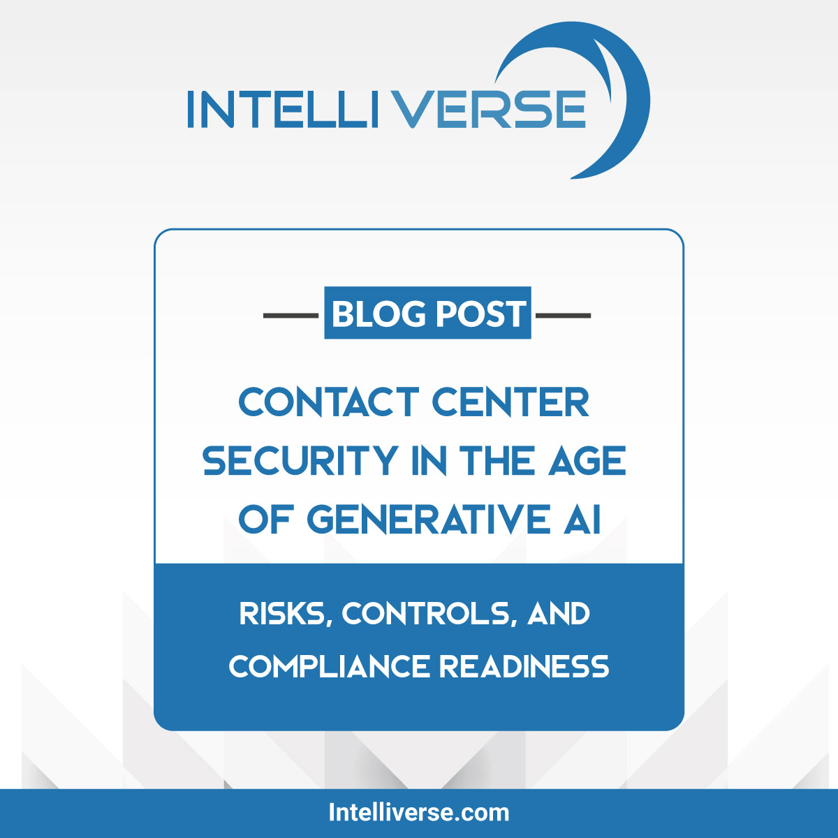 Intelliverse's tweet image. 🔐 Generative AI is transforming contact centers,  but also raising new #Security &amp;amp; #Compliance challenges.

Learn how to manage 𝗔𝗜 𝗿𝗶𝘀𝗸𝘀, 𝗰𝗼𝗻𝘁𝗿𝗼𝗹𝘀, &amp;amp; 𝗿𝗲𝗮𝗱𝗶𝗻𝗲𝘀𝘀
effectively.

👉 intelliverse.com/blog/contact-c…

#GenerativeAI #AICompliance #ContactCenterSecurity