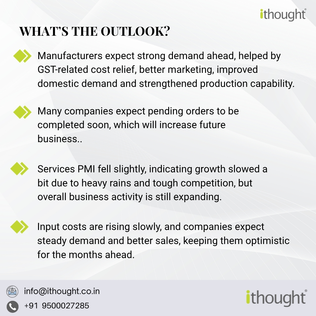 ithoughtconnect's tweet image. What’s the Outlook? (4/n)

#ManufacturingGrowth #ServiceSector #IndiaMarket
