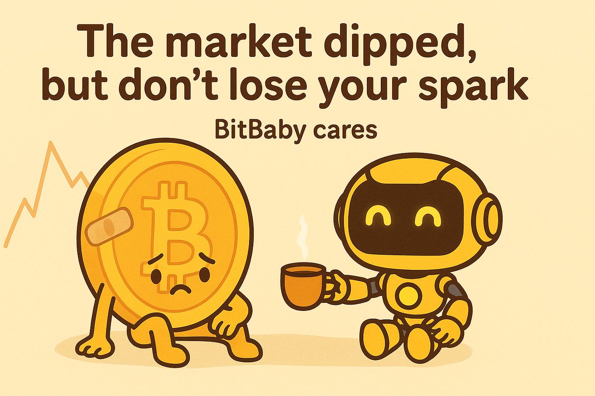The market’s been moody lately — Bitcoin slipped under $100K for the first time in months.

We know it’s been tough out there, but stay calm — your Baby’s watching the charts (and you).

#Bitcoin #CryptoMarket #BitBaby