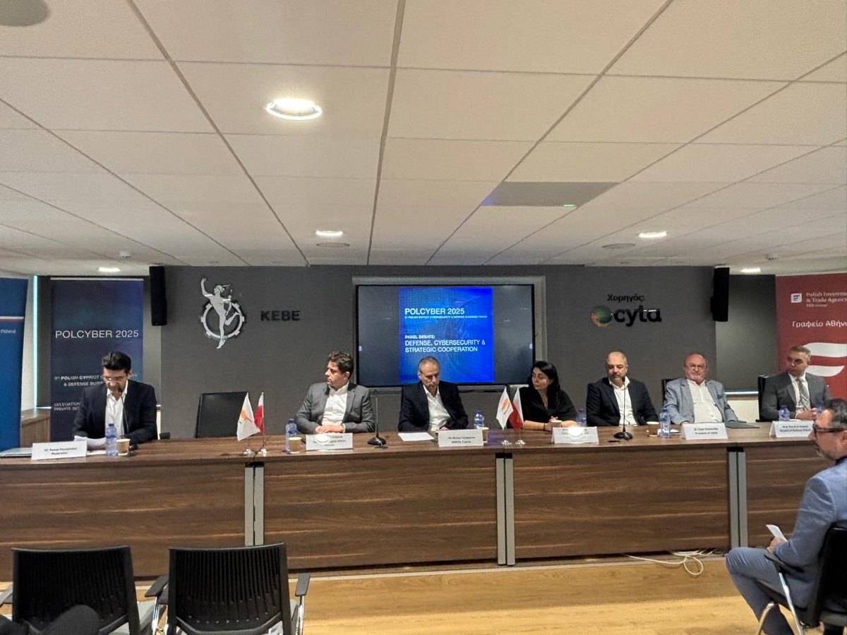 ✅ POLCYBER 2025: Polish–Cypriot Cooperation on Defence and Cybersecurity took place today in Nicosia 🇵🇱🤝🇨🇾.

The event occurred in the presence of H.E. Mr. Marek Szczepanowski, Ambassador of Poland to Cyprus, Mr. George Michaelides, Commissioner of Communications, Mr. Zenonas