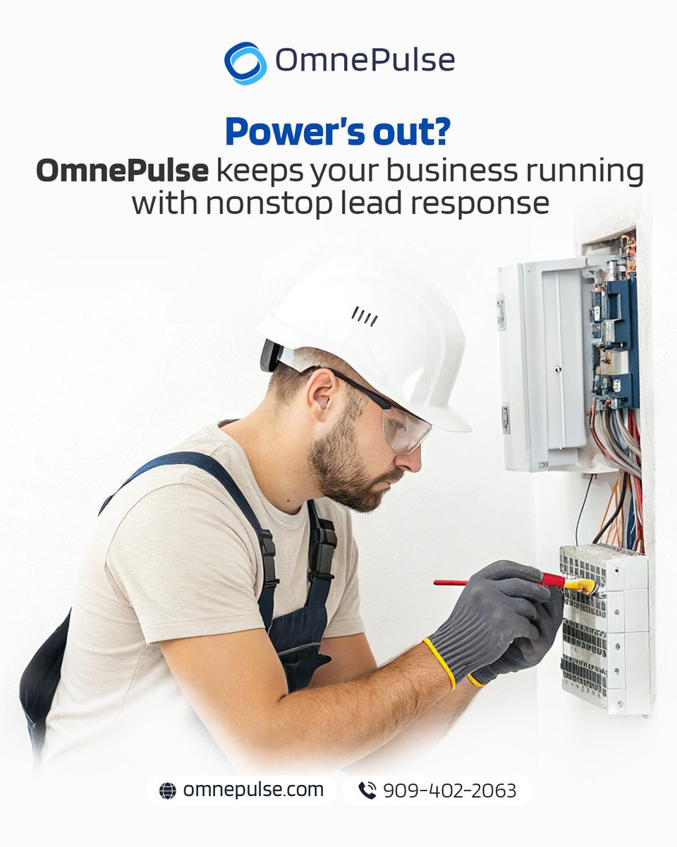OmnePulse1's tweet image. While you fix circuits, AI connects new clients. Stay powered up with OmnePulse.

🔋 Try it today: omnepulse.com

#ElectricianLife #OmnePulse #ContractorAI #SmartAutomation