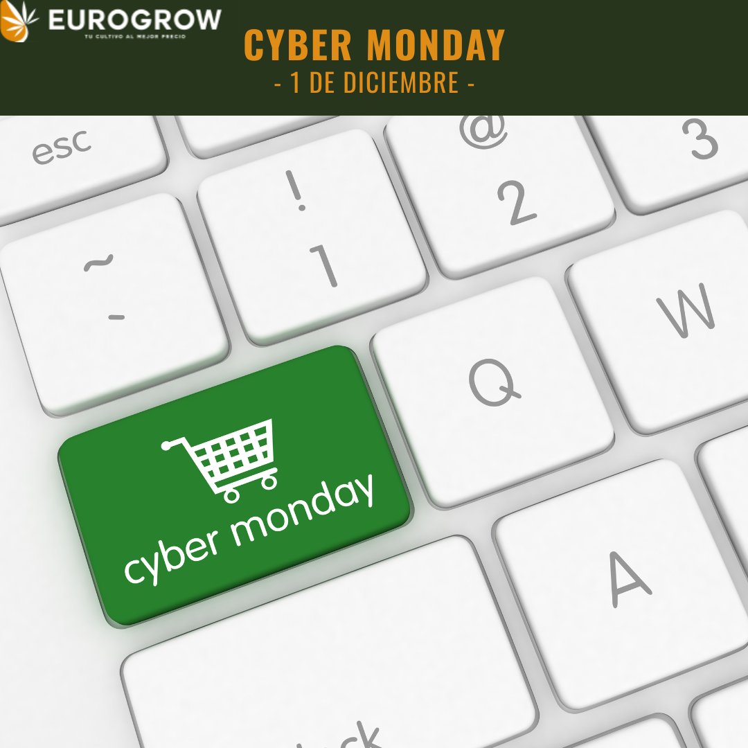 💻 Cyber Monday en Eurogrow 💻
Aprovecha nuestras ofertas online: kits de iluminación, fertilizantes y semillas de calidad premium 🌱
Compra fácil, rápido y recibe tu pedido al día siguiente. ¡Tu cultivo te lo agradecerá!

#eurogrow #growshop #cybermonday