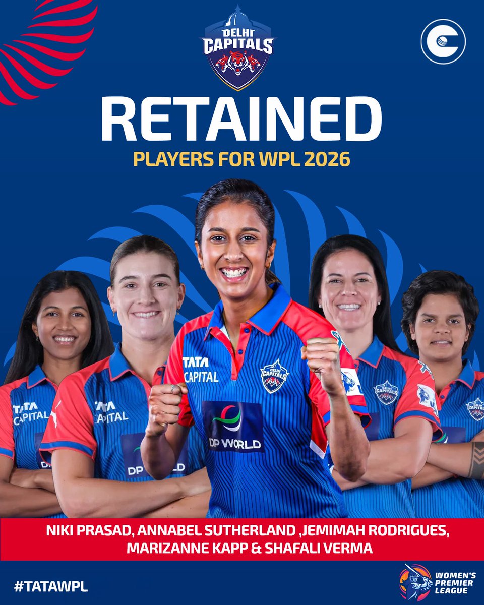 SubashMV5's tweet image. The team retention list 
#WPL2026 #WPLRetention #MI #RCB #WPL ##TATAIPL